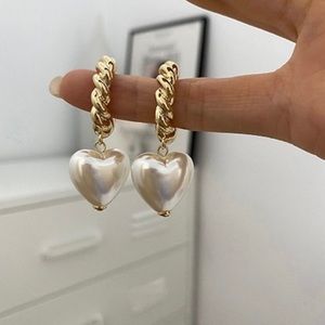 Diamond Platinum Open Heart Dangle Earrings Designed By Jane Seymour At